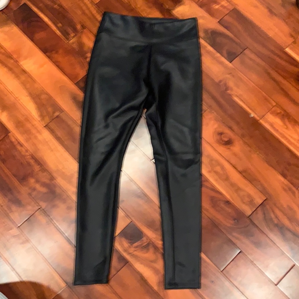High waisted express “leather” scuba leggings